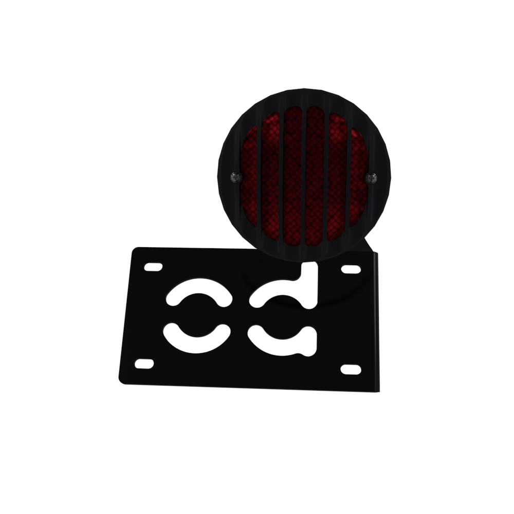 UNIVERSAL Horizontal License plate bracket with Brake light (Powder Coated)