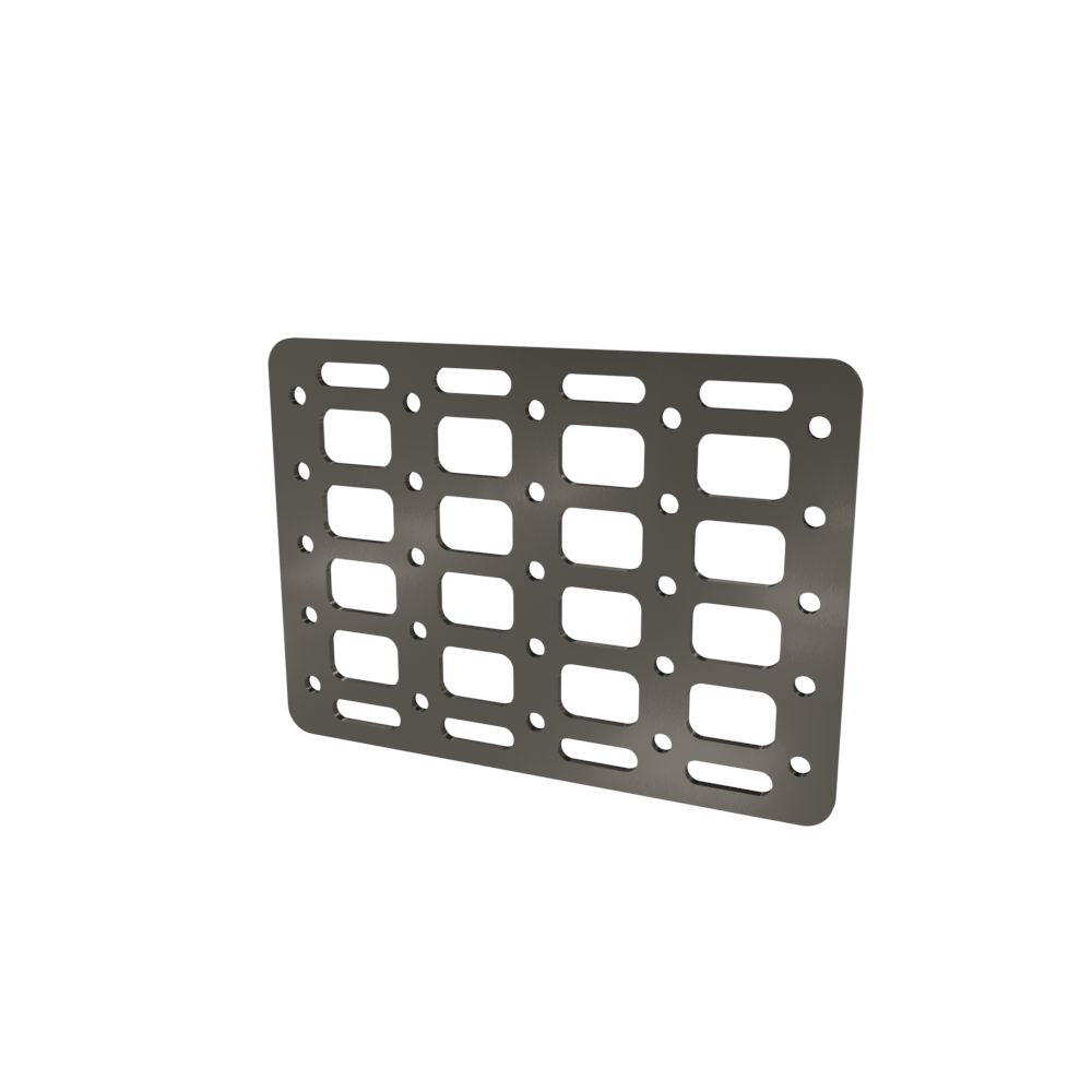 Multi-FIT Tactical Rigid MOLLE Panel (#6) 269mm x 194mm (RAW STEEL)