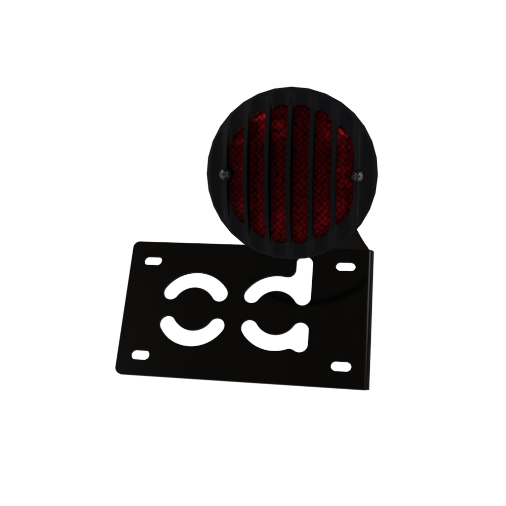 UNIVERSAL Horizontal License plate bracket with Brake light (Powder Coated)