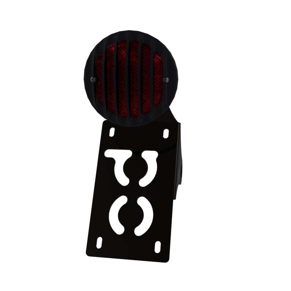UNIVERSAL Vertical License plate bracket With Brake Light (Powder Coated)