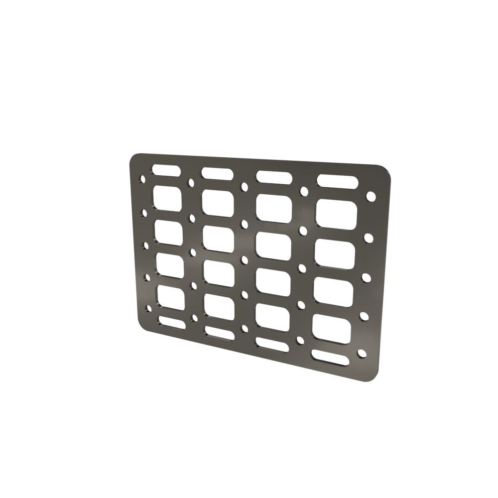 Multi-FIT Tactical Rigid MOLLE Panel (#6) 269mm x 194mm (RAW STEEL)
