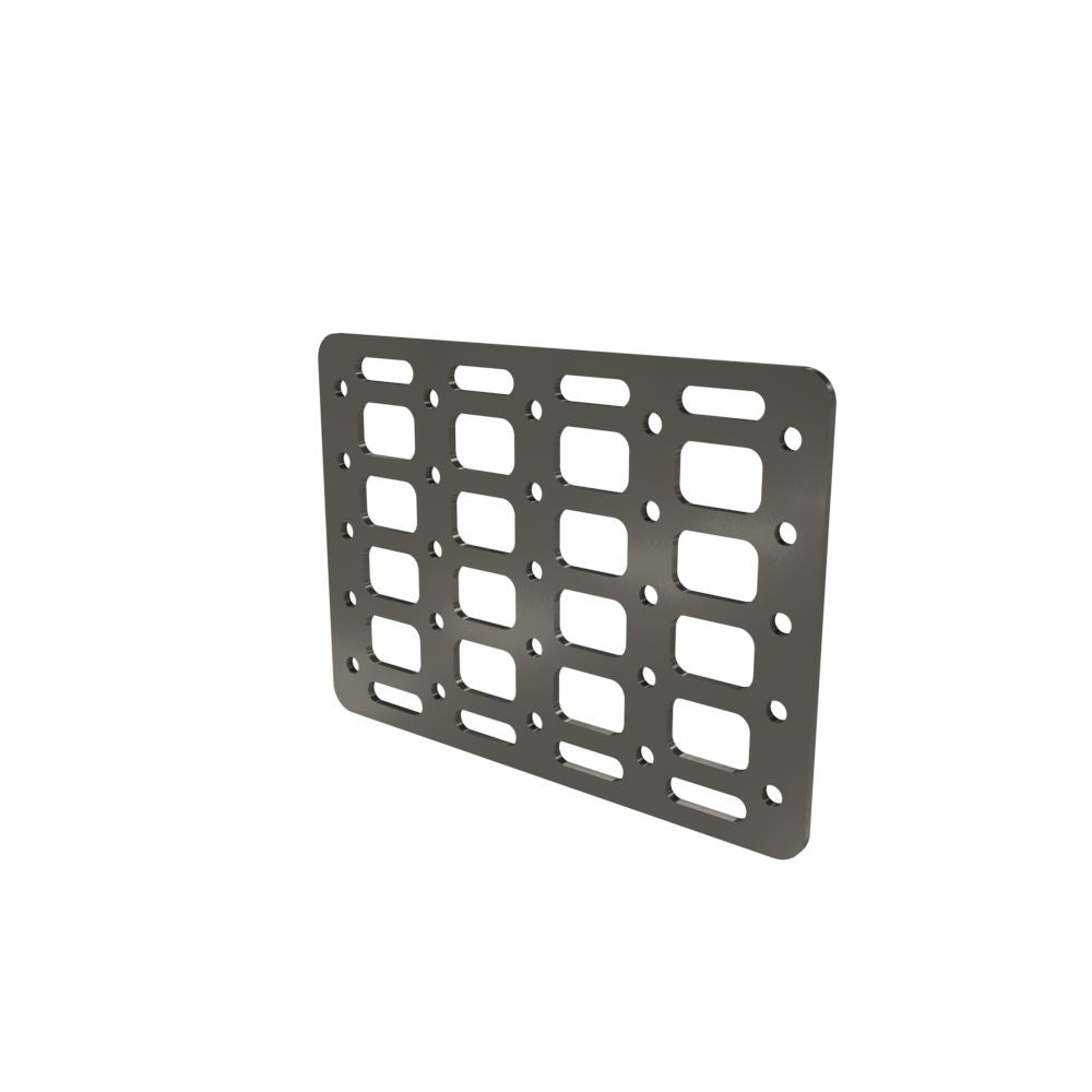 Multi-FIT Tactical Rigid MOLLE Panel (#6) 269mm x 194mm (RAW STEEL)