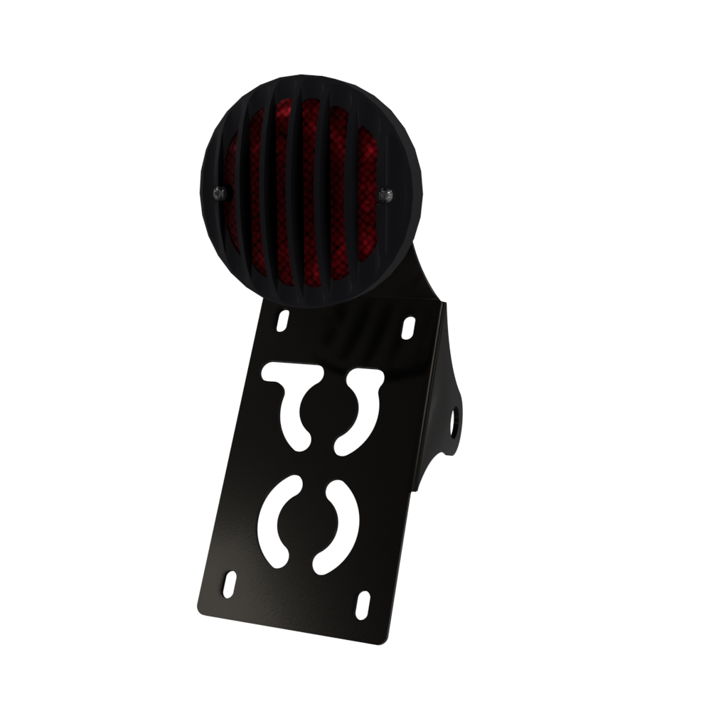 UNIVERSAL Vertical License plate bracket With Brake Light (Powder Coated)