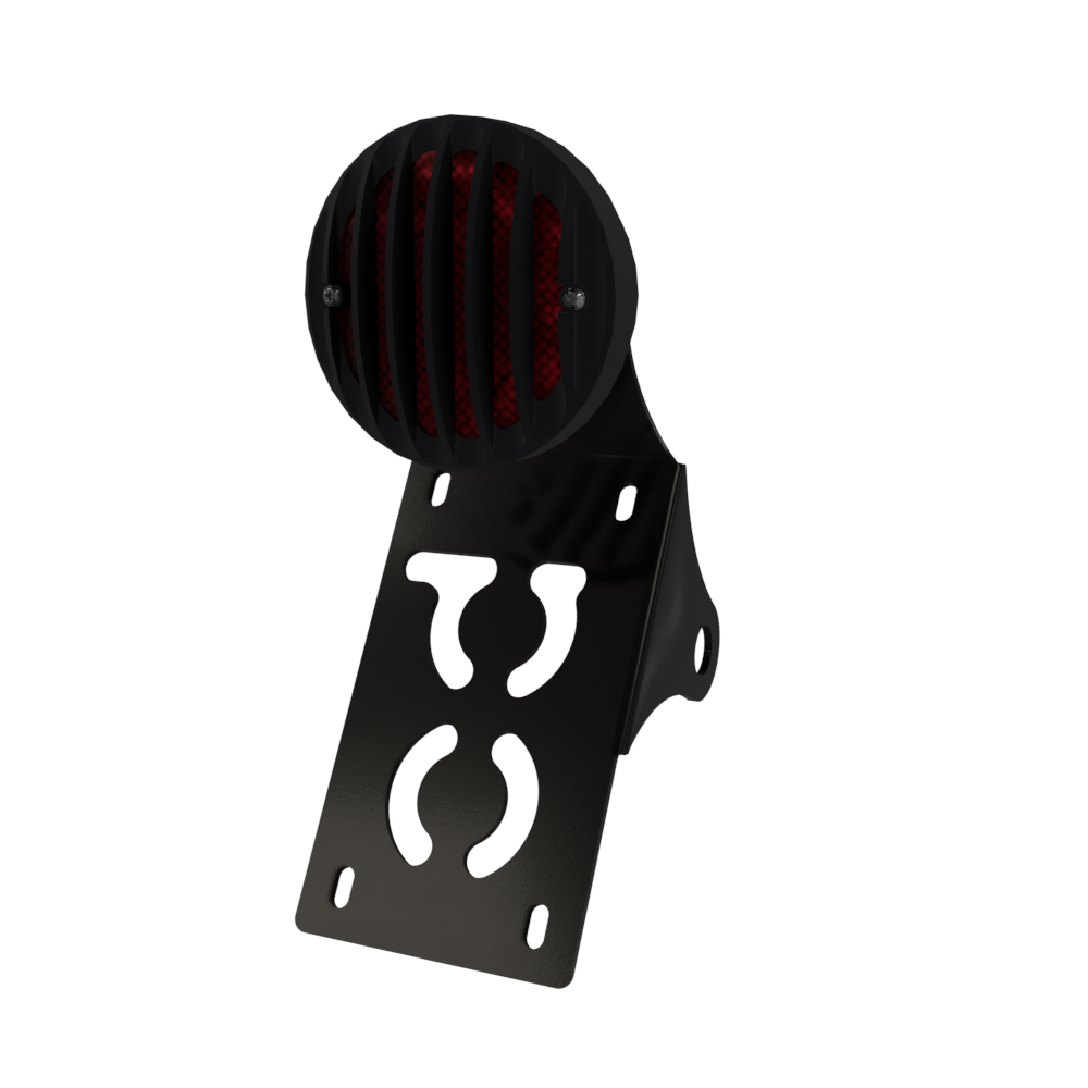 UNIVERSAL Vertical License plate bracket With Brake Light (Powder Coated)