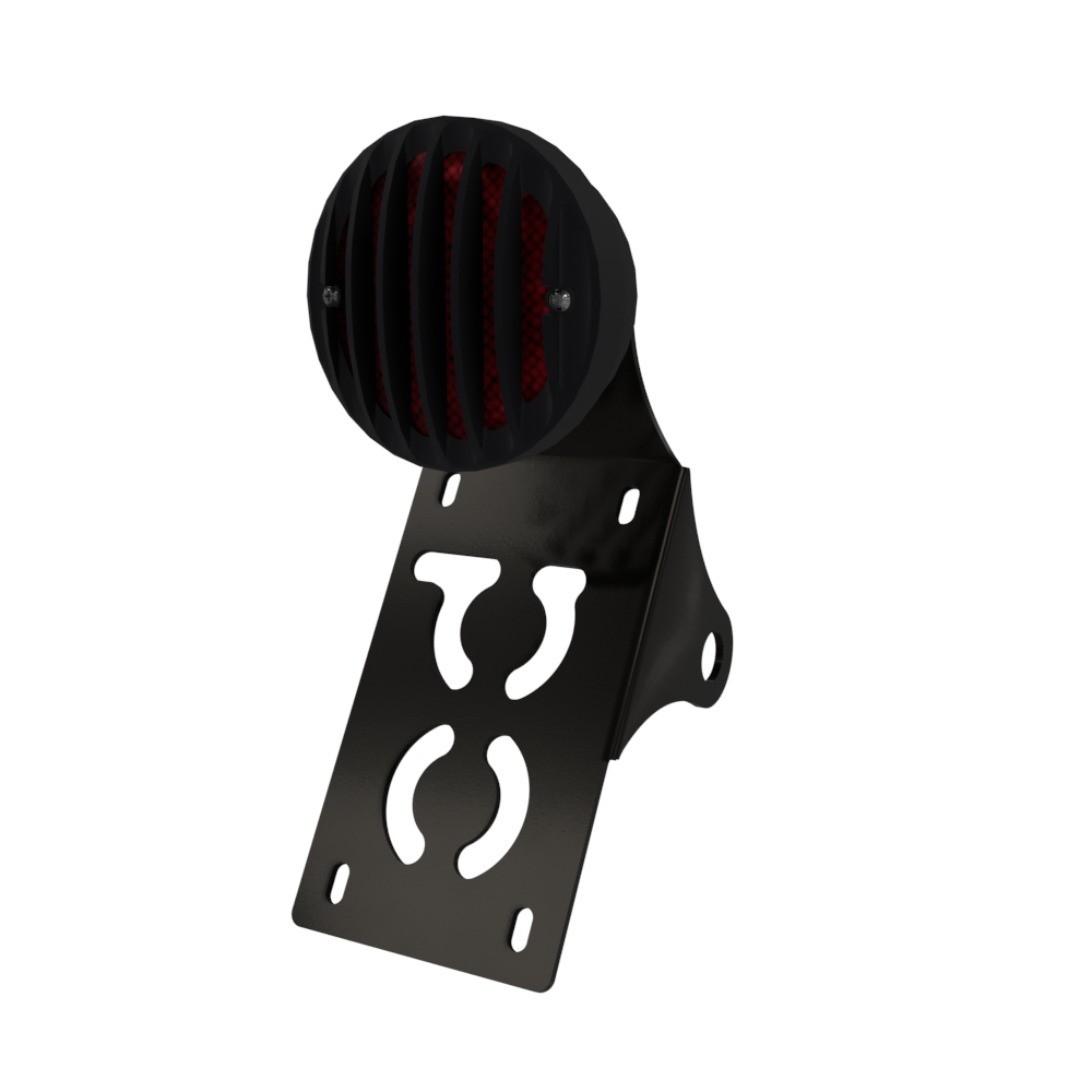 UNIVERSAL Vertical License plate bracket With Brake Light (Powder Coated)