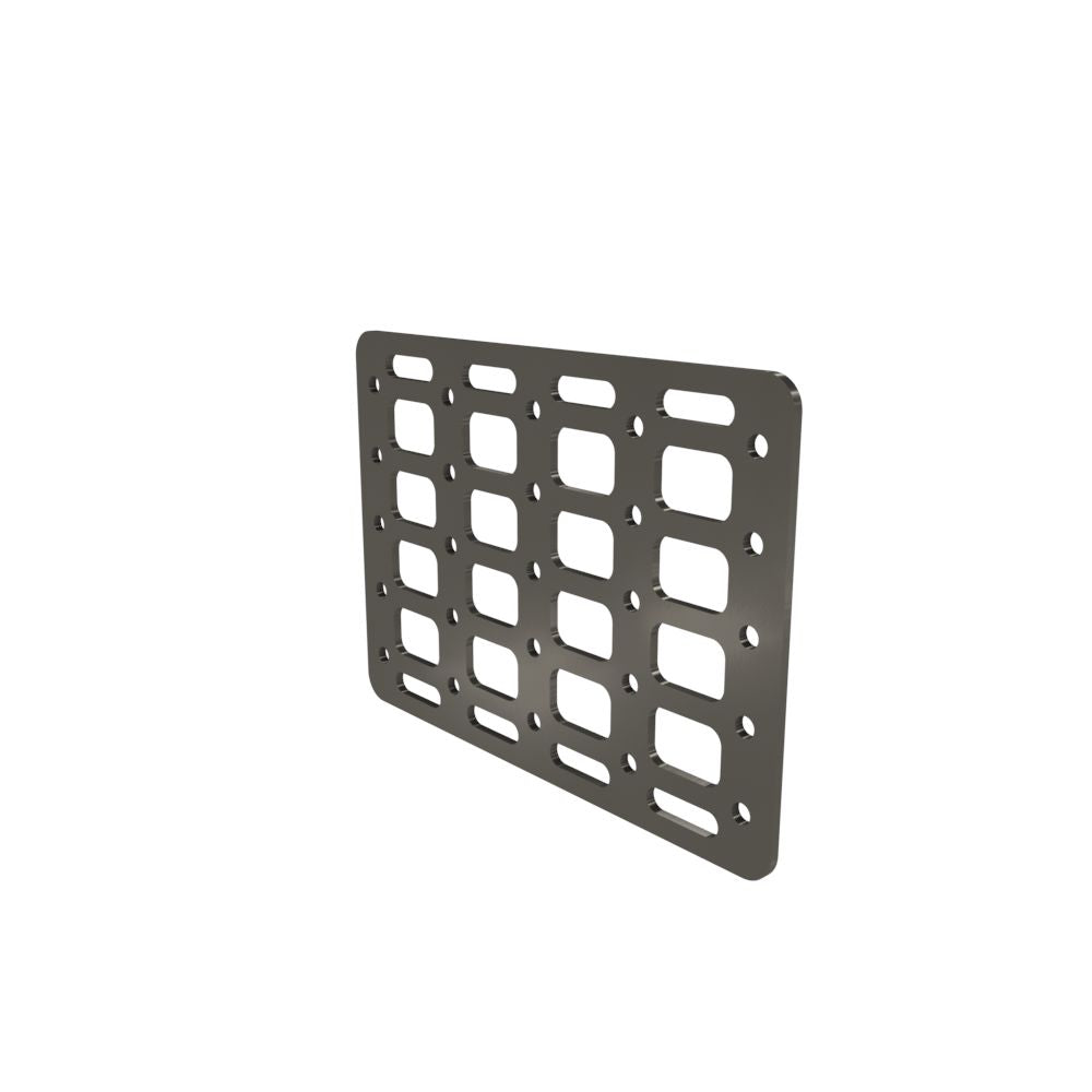 Multi-FIT Tactical Rigid MOLLE Panel (#6) 269mm x 194mm (RAW STEEL)