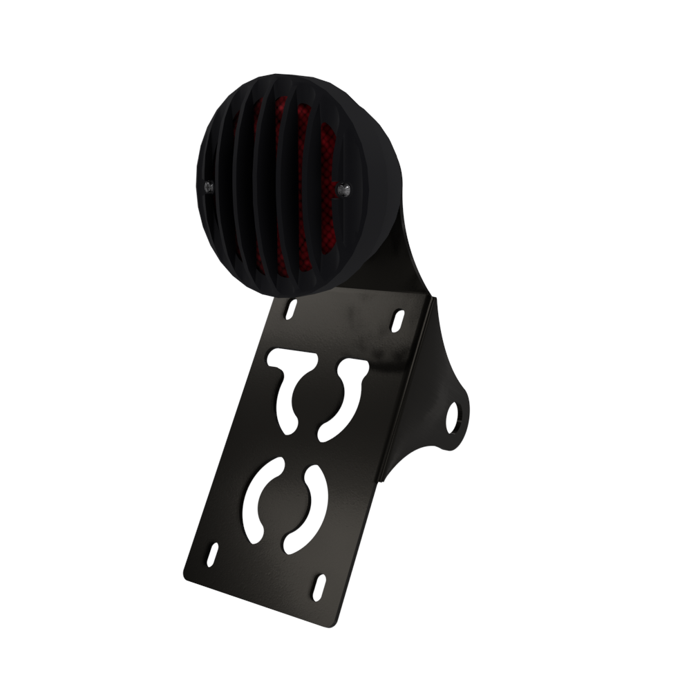 UNIVERSAL Vertical License plate bracket With Brake Light (Powder Coated)