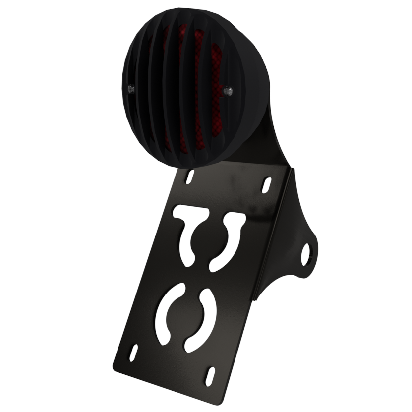 UNIVERSAL Vertical License plate bracket With Brake Light (Powder Coated)