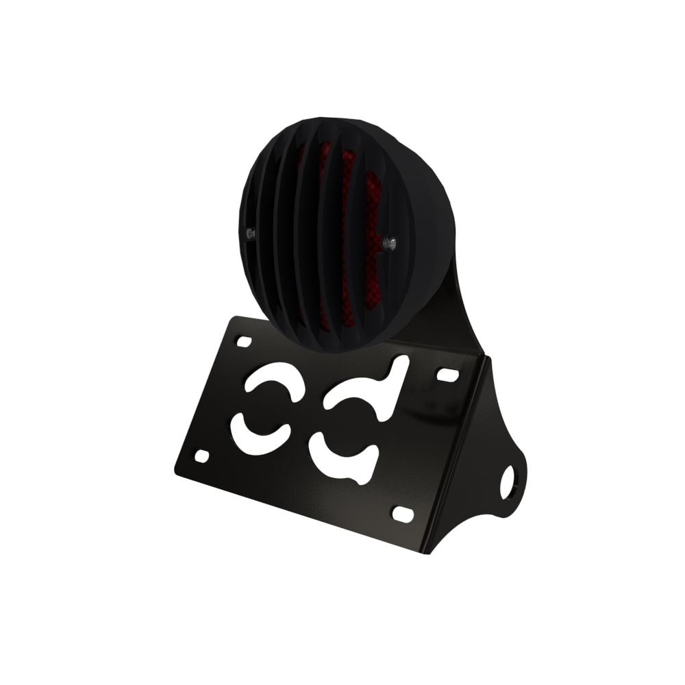 UNIVERSAL Horizontal License plate bracket with Brake light (Powder Coated)