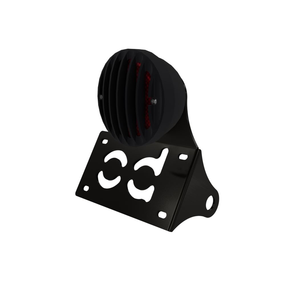 UNIVERSAL Horizontal License plate bracket with Brake light (Powder Coated)