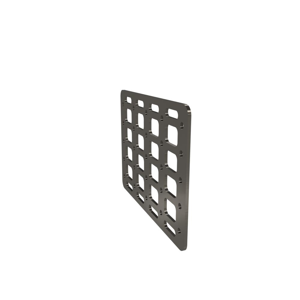 Multi-FIT Tactical Rigid MOLLE Panel (#6) 269mm x 194mm (RAW STEEL)