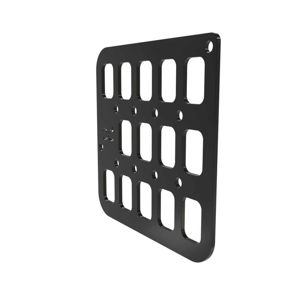 Multi-FIT Tactical Rigid MOLLE Panel Saddle Bag Mount (Powder Coated)