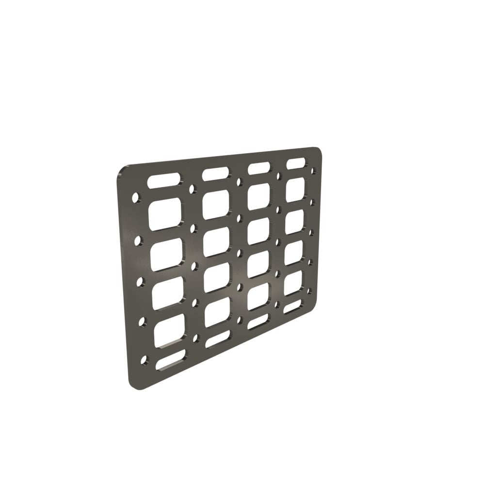 Multi-FIT Tactical Rigid MOLLE Panel (#6) 269mm x 194mm (RAW STEEL)