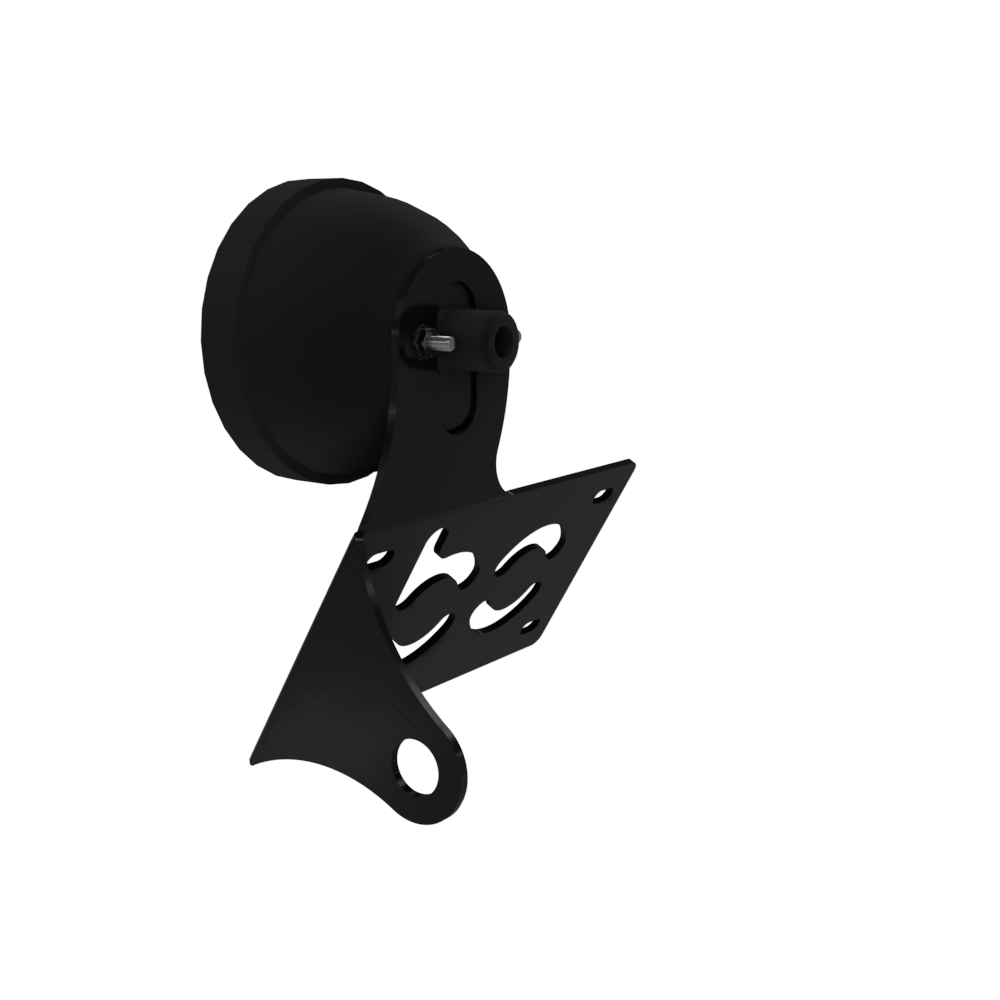 UNIVERSAL Horizontal License plate bracket with Brake light (Powder Coated)