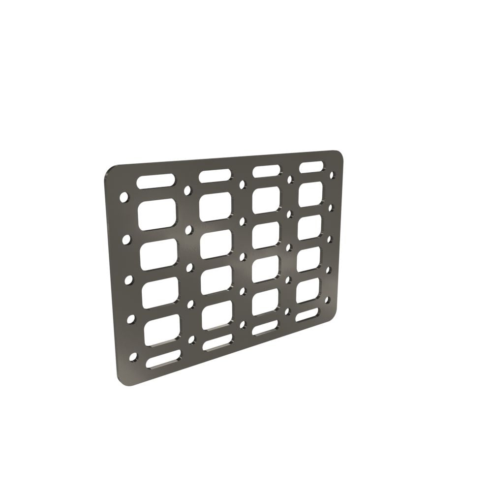 Multi-FIT Tactical Rigid MOLLE Panel (#6) 269mm x 194mm (RAW STEEL)