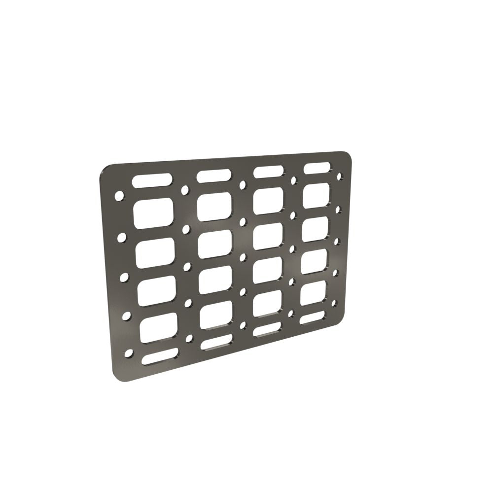 Multi-FIT Tactical Rigid MOLLE Panel (#6) 269mm x 194mm (RAW STEEL)