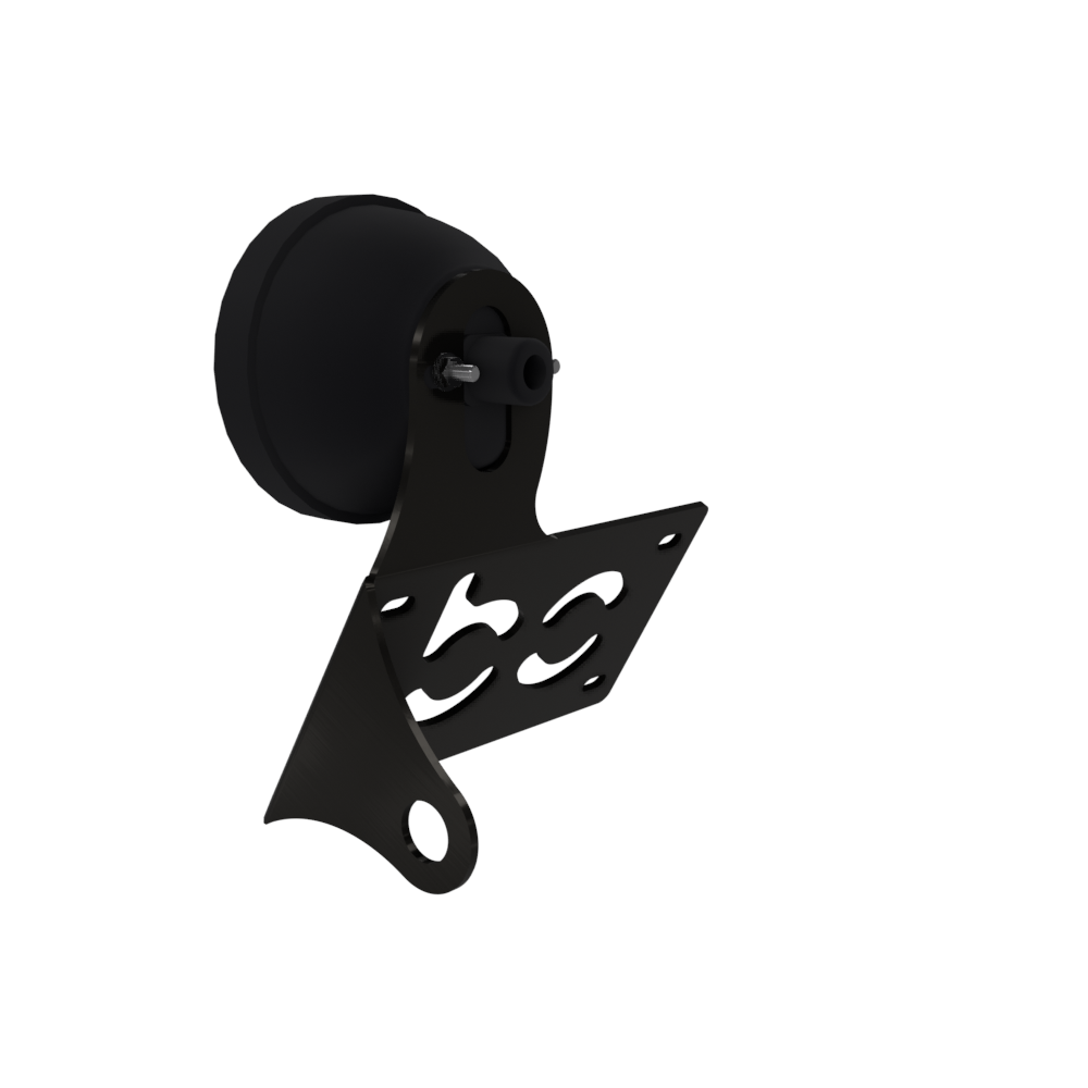 UNIVERSAL Horizontal License plate bracket with Brake light (Powder Coated)