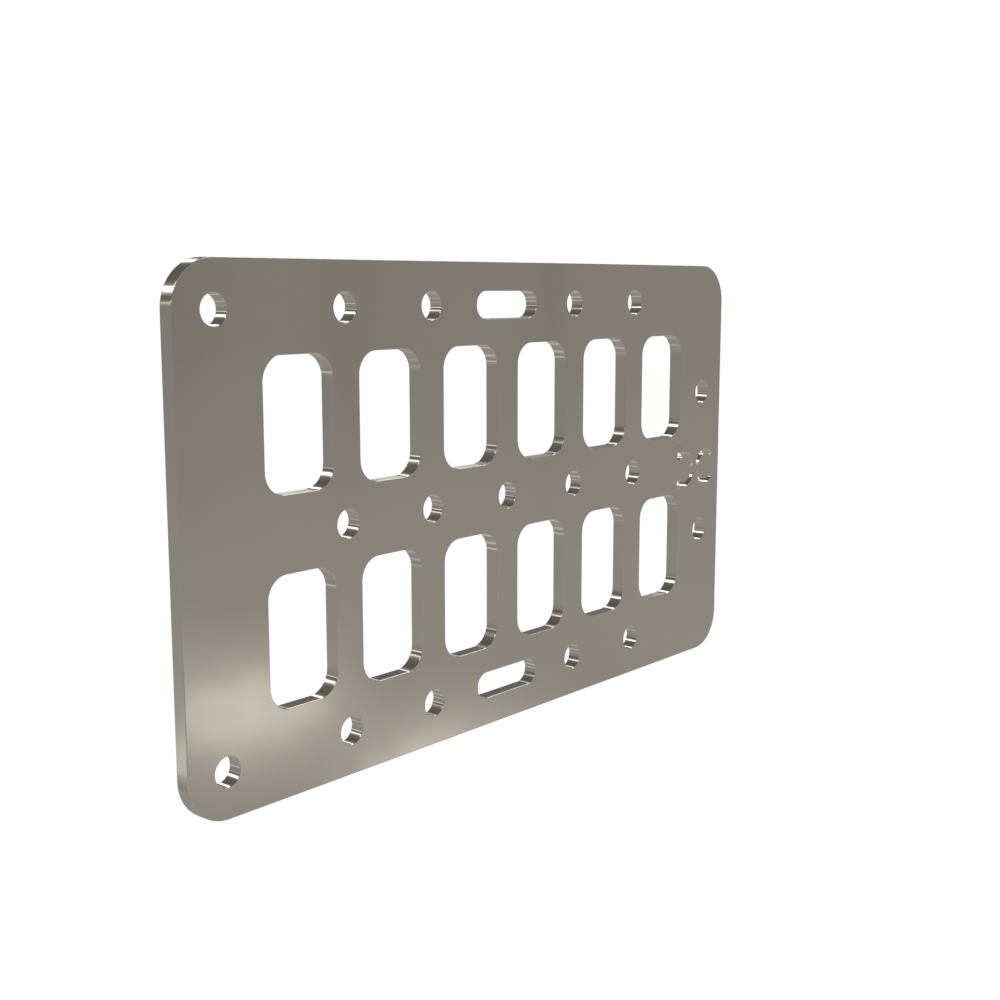 Multi-FIT Tactical Rigid MOLLE Panel Ammo Can Mount (Raw Steel)