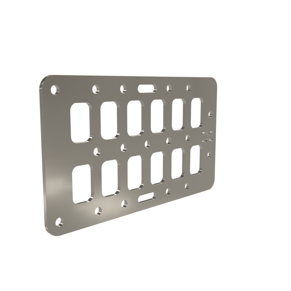 Multi-FIT Tactical Rigid MOLLE Panel Ammo Can Mount (Raw Steel)