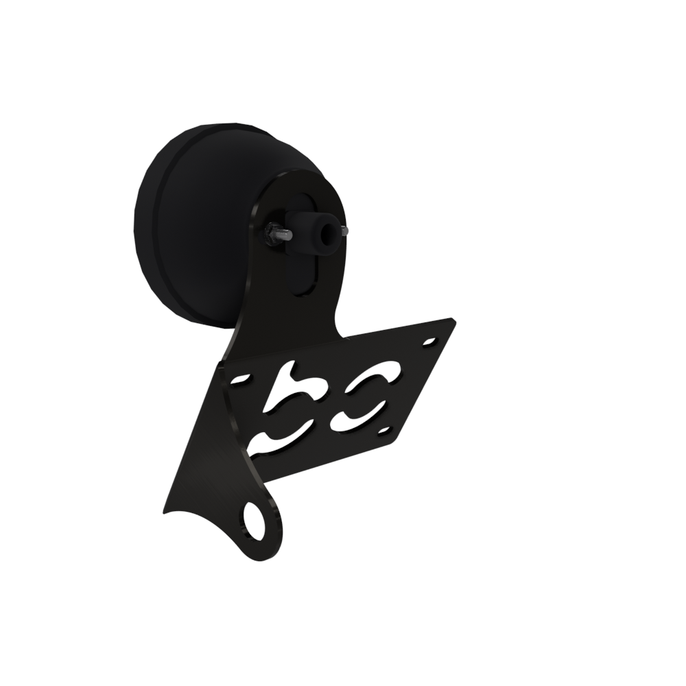UNIVERSAL Horizontal License plate bracket with Brake light (Powder Coated)