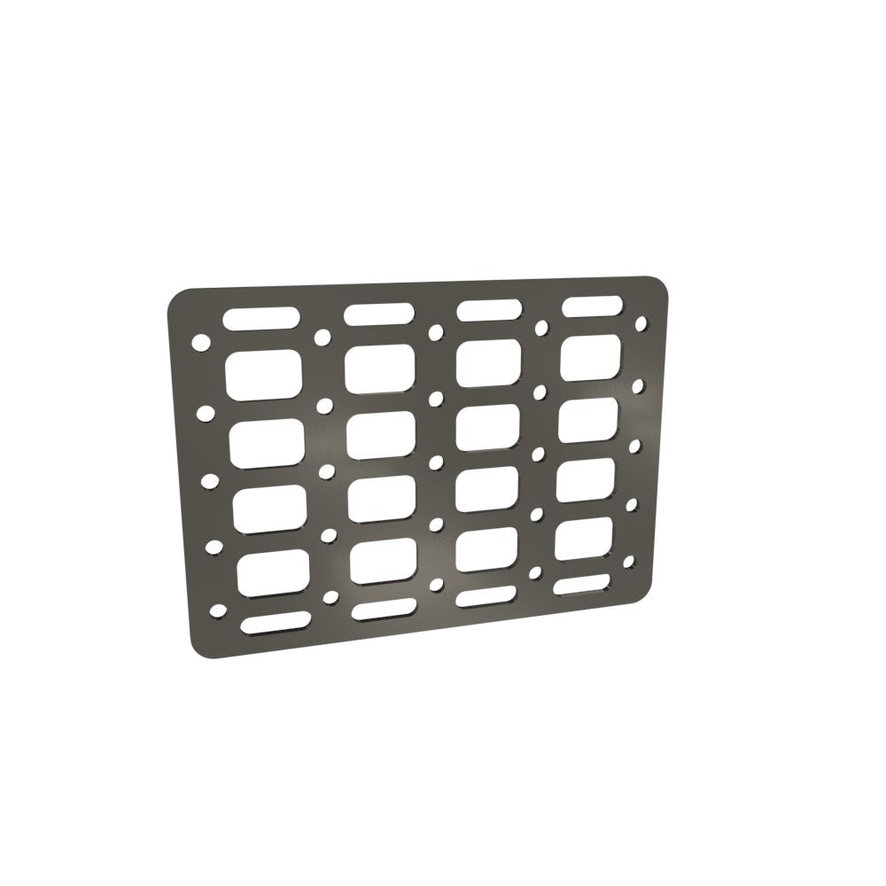 Multi-FIT Tactical Rigid MOLLE Panel (#6) 269mm x 194mm (RAW STEEL)