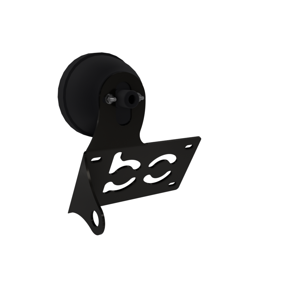 UNIVERSAL Horizontal License plate bracket with Brake light (Powder Coated)