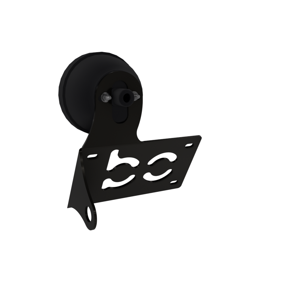 UNIVERSAL Horizontal License plate bracket with Brake light (Powder Coated)