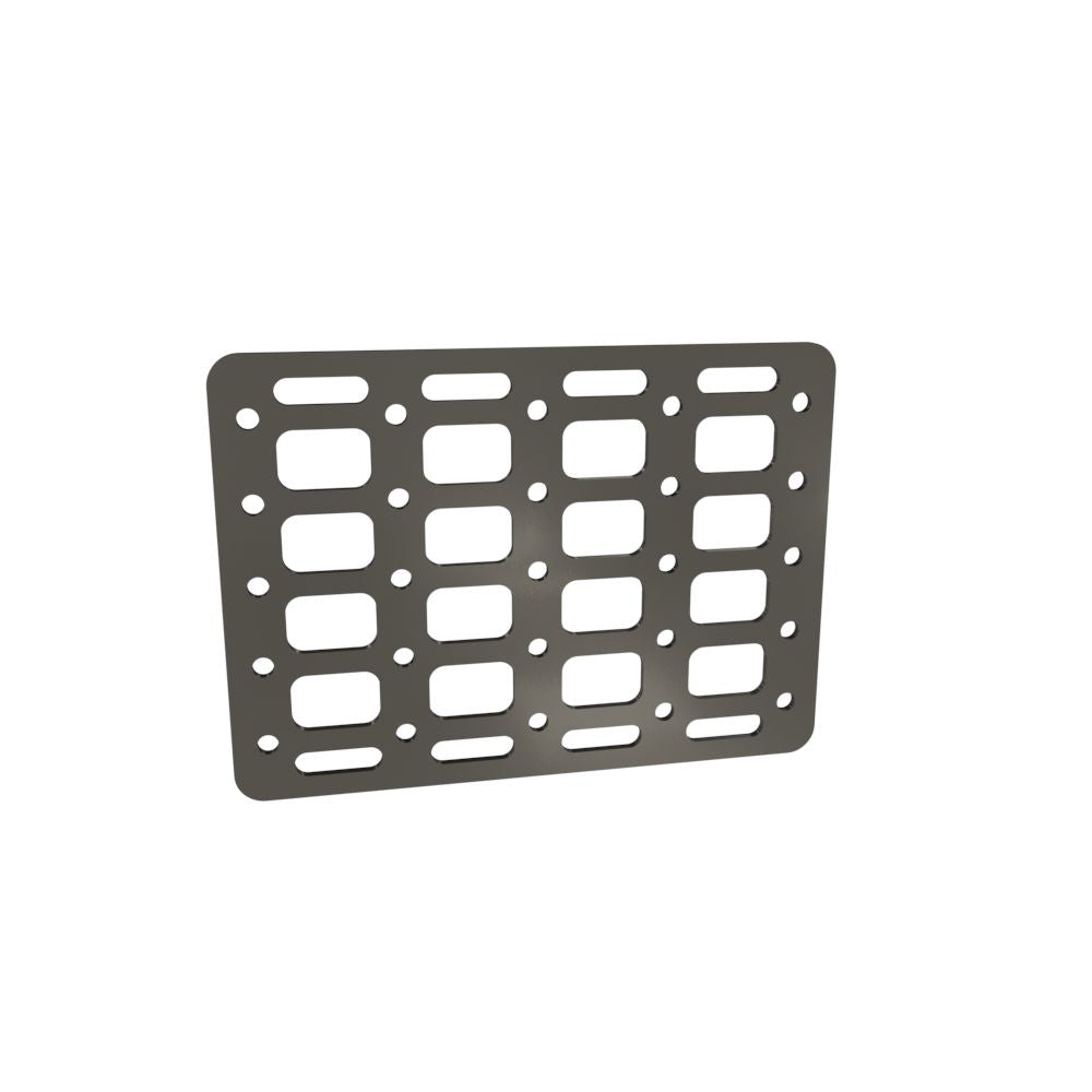 Multi-FIT Tactical Rigid MOLLE Panel (#6) 269mm x 194mm (RAW STEEL)