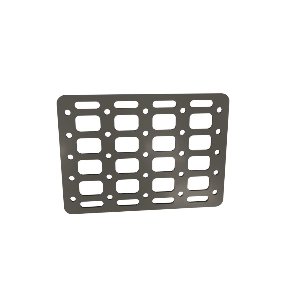 Multi-FIT Tactical Rigid MOLLE Panel (#6) 269mm x 194mm (RAW STEEL)