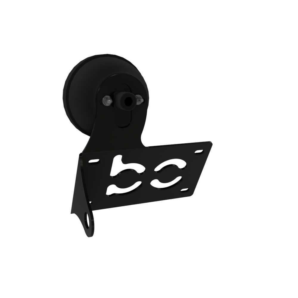 UNIVERSAL Horizontal License plate bracket with Brake light (Powder Coated)