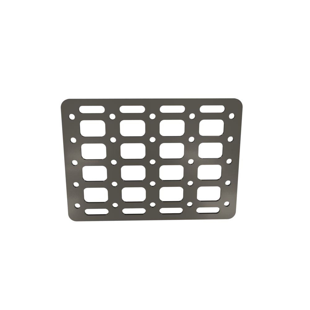 Multi-FIT Tactical Rigid MOLLE Panel (#6) 269mm x 194mm (RAW STEEL)