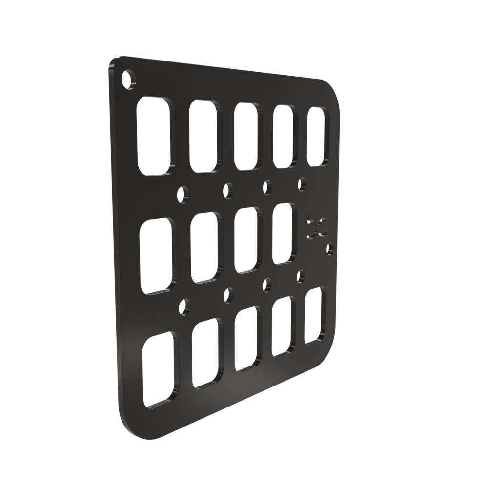 Multi-FIT Tactical Rigid MOLLE Panel Saddle Bag Mount (Powder Coated)