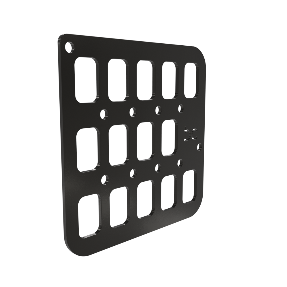 Multi-FIT Tactical Rigid MOLLE Panel Saddle Bag Mount (Powder Coated)