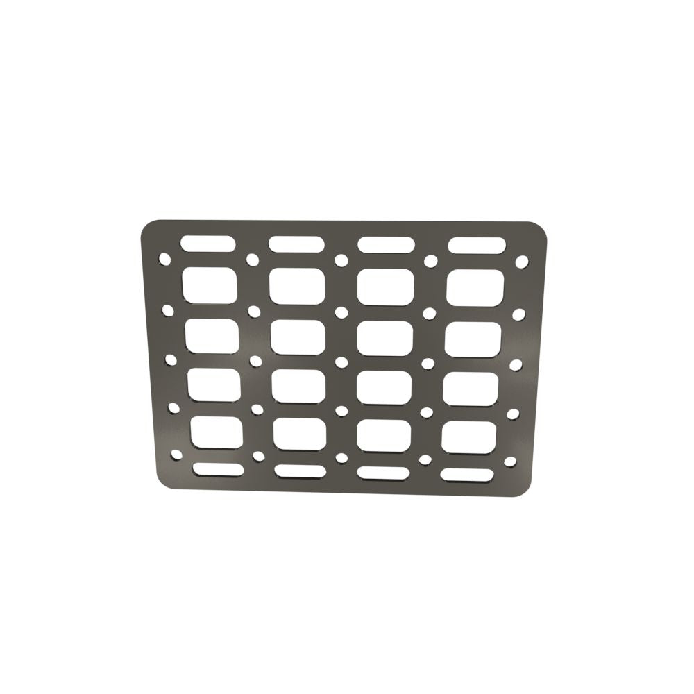 Multi-FIT Tactical Rigid MOLLE Panel (#6) 269mm x 194mm (RAW STEEL)