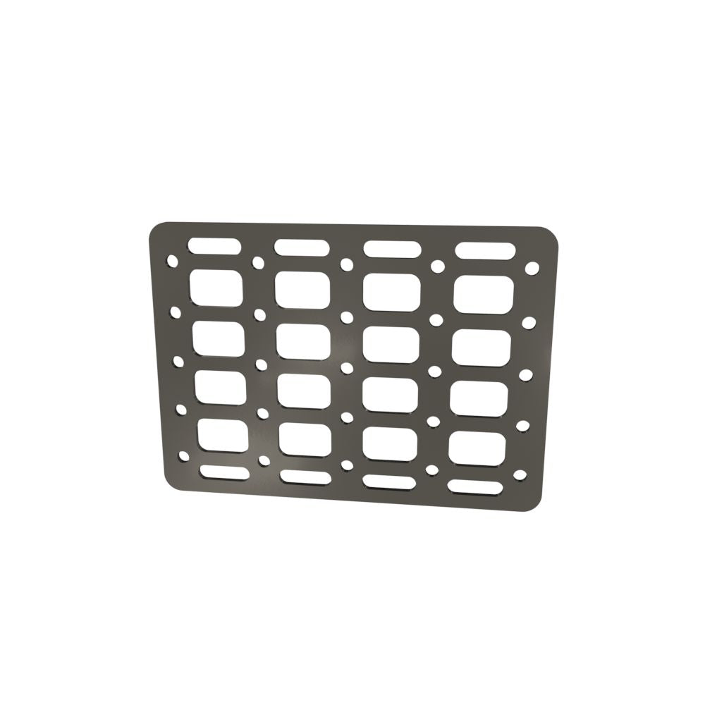Multi-FIT Tactical Rigid MOLLE Panel (#6) 269mm x 194mm (RAW STEEL)