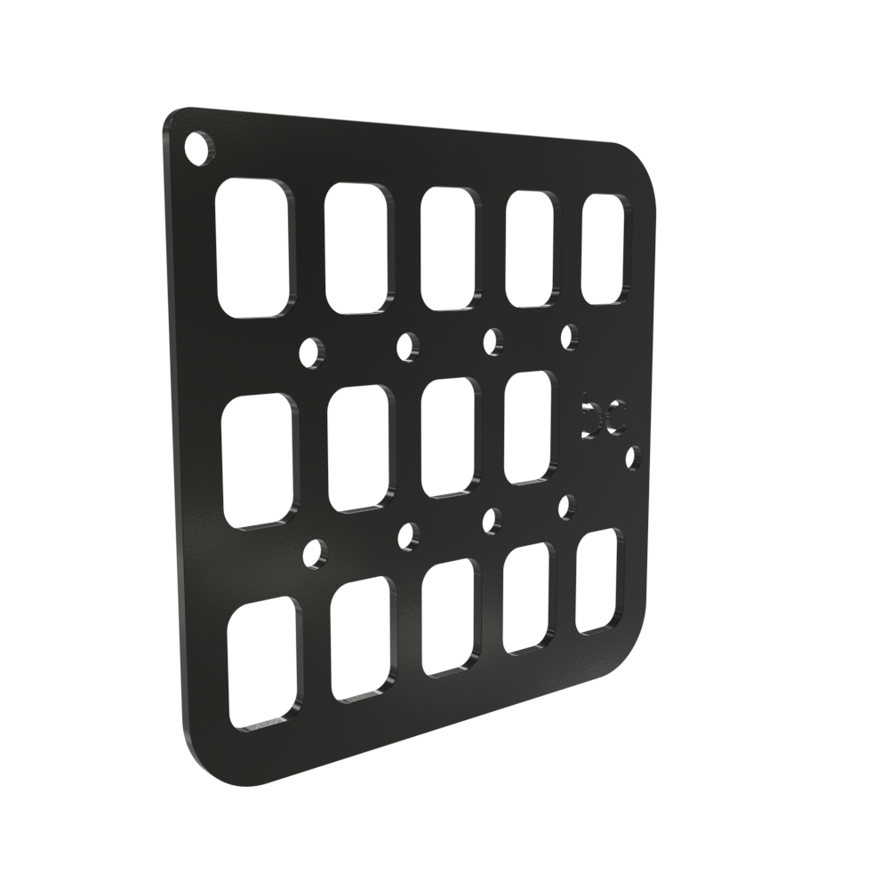Multi-FIT Tactical Rigid MOLLE Panel Saddle Bag Mount (Powder Coated)