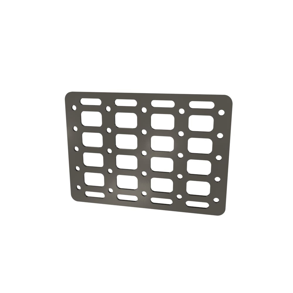 Multi-FIT Tactical Rigid MOLLE Panel (#6) 269mm x 194mm (RAW STEEL)