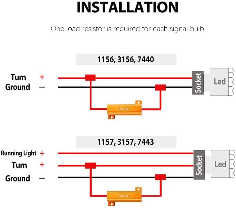 LED Turn signal Headlight 50W 6ohm Load Resistor (1PC)