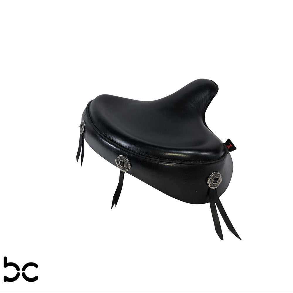 Harley Police Style Panhead Knucklehead Flathead EL WL ULH Genuine Leather Seat with Skirt