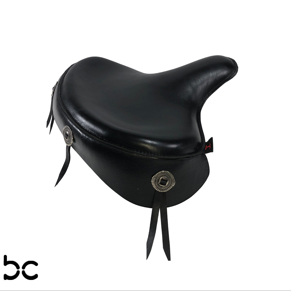 Harley Police Style Panhead Knucklehead Flathead EL WL ULH Genuine Leather Seat with Skirt