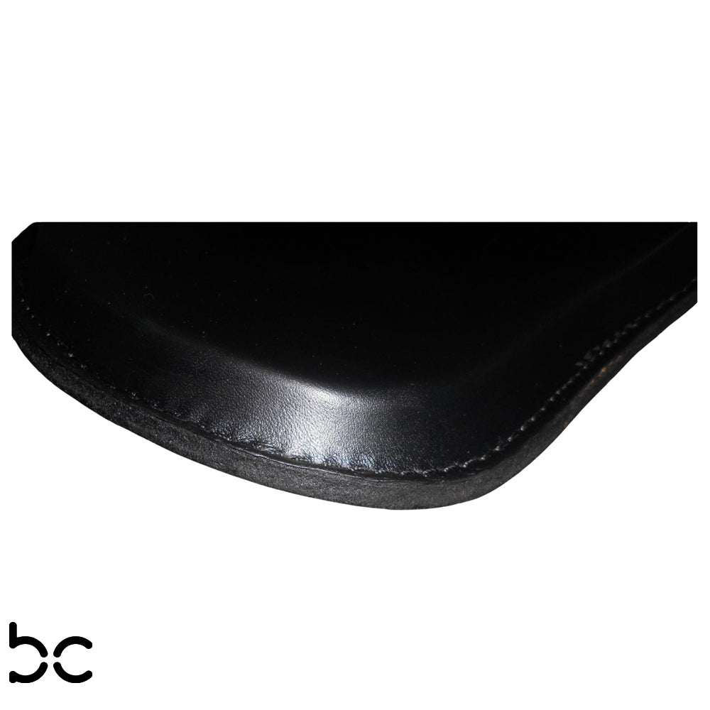 Ext Wide large Solo Seat Top Genuine BLK Thick Leather &nbsp;Wide / Tractor Style &nbsp;Plain Extra Comfort 15mm Padding 4.0mm HeavyFormed Steel