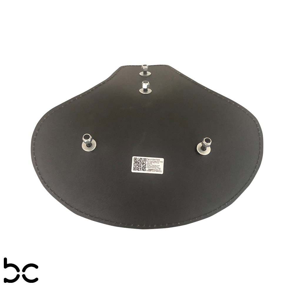 Ext Wide large Solo Seat Top Genuine BLK Thick Leather  Wide / Tractor Style  Plain Extra Comfort 28mm Padding 3.5mm Heavy Formed Steel