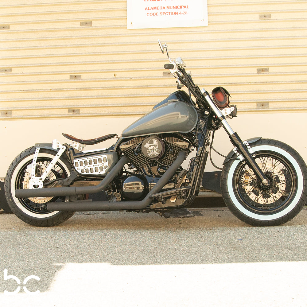Kawasaki Vulcan vn1500 Rear (STEEL) Fender Combo Kit (Rear Fender + Strut Bracket  + Left Bike Bracket  + Fender Bracket + WIDE OVAL)