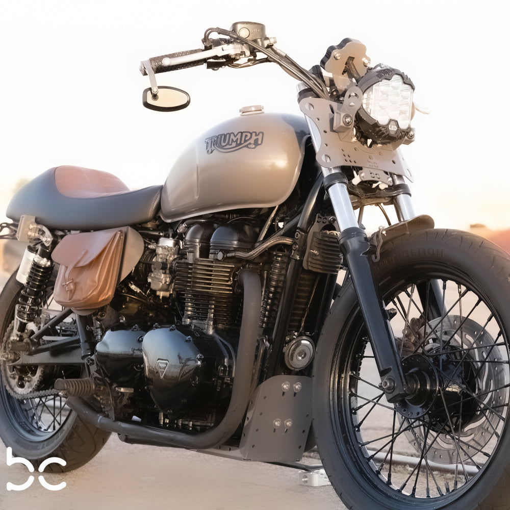 Triumph Bonneville T100 T120  BC6 LED Headlight Bracket  + BC6 Pro LED Driving HEADLIGHT (CLEAR)