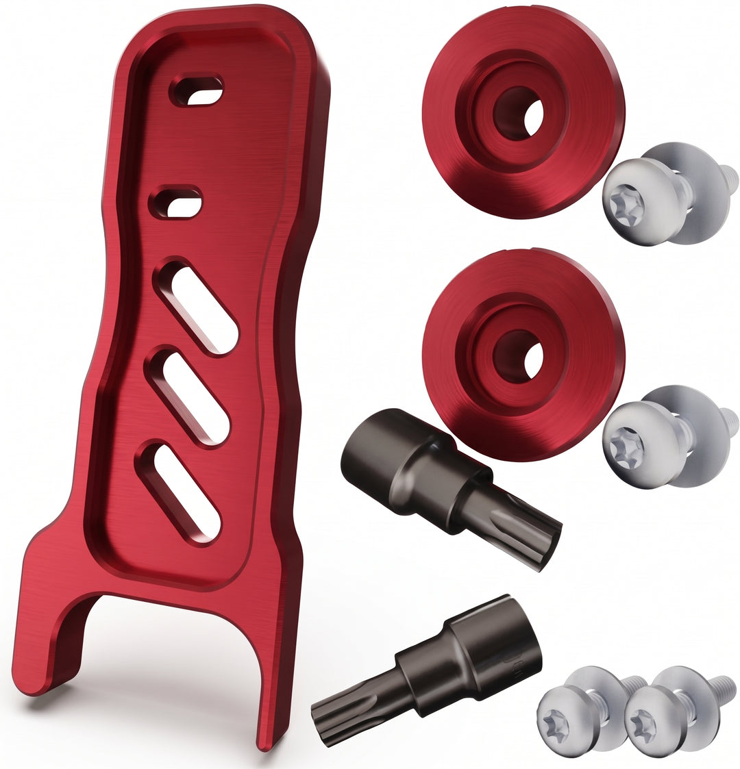 Toyota Tacoma Gen3 2016-2023 Deck Lid Anti-Theft Security ( TailGate Lock 2.0 + 2pc Stay Cable Lock + 2 Keys ) (RED)