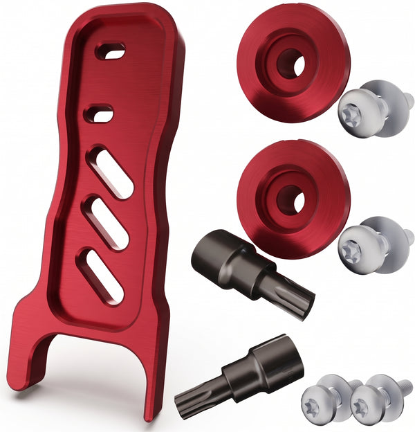 Toyota Tacoma Gen3 2016-2023 Deck Lid Anti-Theft Security ( TailGate Lock 2.0 + 2pc Stay Cable Lock + 2 Keys ) (RED)