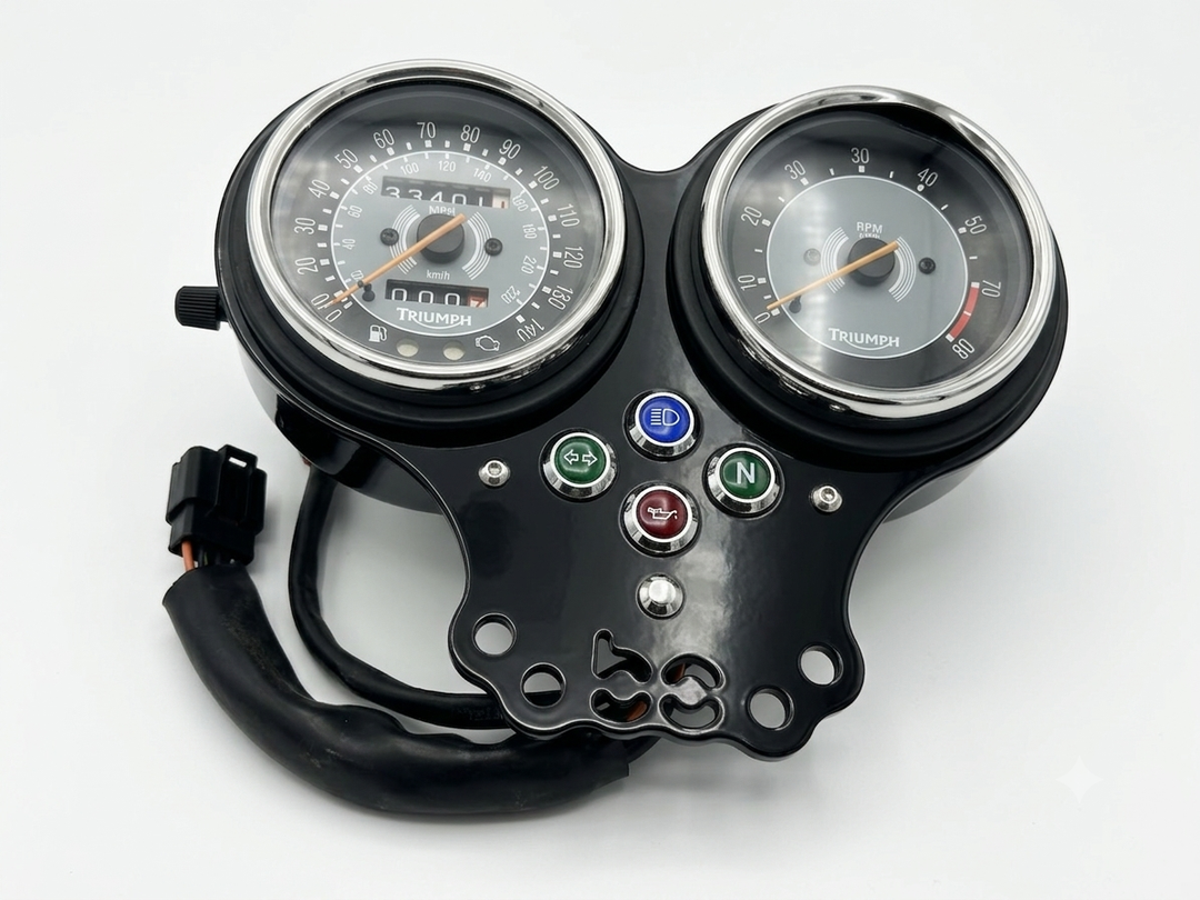 Triumph Bonneville t100 Lay Flat Dash Speedo Tach cluster Mount Bracket (Idiot Lights)