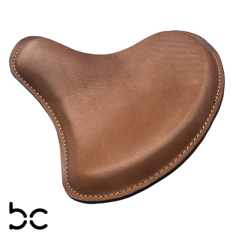 Harley Tractor Style Solo Seat Bison Genuine Leather Honda Bobber Chopper Yamaha