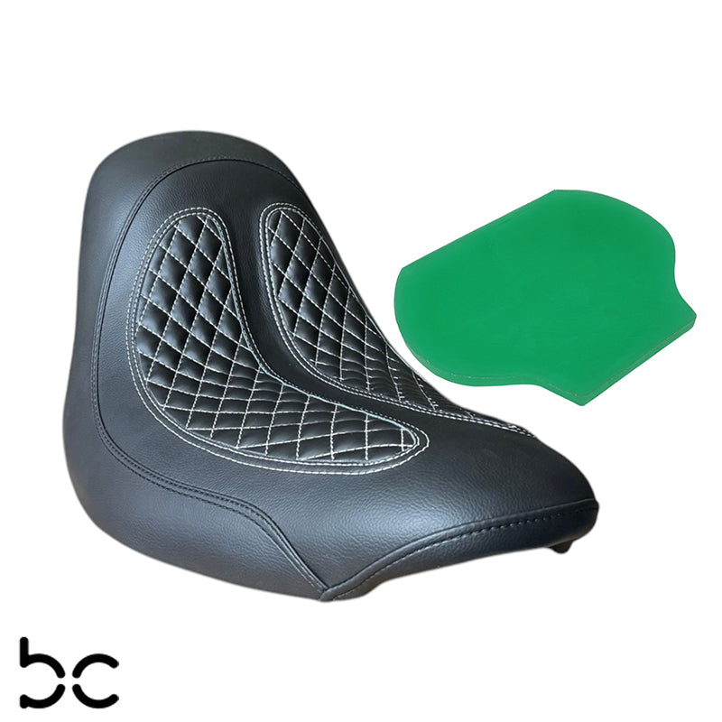 Harley Davidson Softail 2006-2017 Seat Narrow Diamond white Stitch