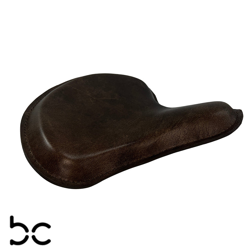 Harley Tractor Style Solo Seat Rustic Brown Genuine Leather Honda Bobber Chopper Yamaha